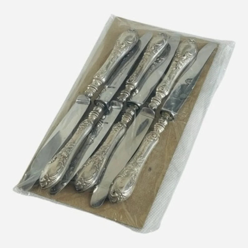 Set of 6 Vintage Hugo Köller Solingen Rostfrei Silverplate Fruit Knives Germany